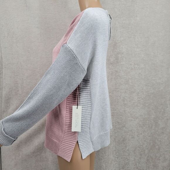 Rachel Zoe Light Pink and Gray Crewneck Knit Sweater Women's Size XL NWT - Picture 3 of 9